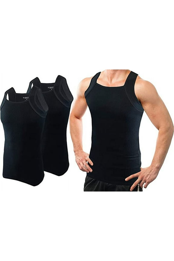 2 Pack Contrast Color G-Unit Tank Tops Muscle Rib Men Adult