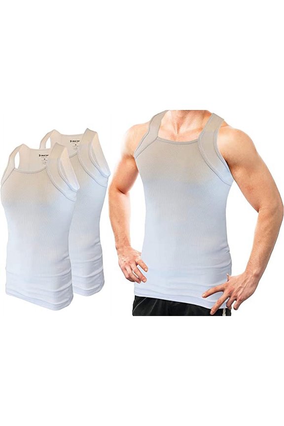 2 Pack Contrast Color G-Unit Tank Tops Muscle Rib Men Adult