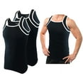 thumbnail image 1 of Different Touch 2 Pack Contrast Color G-Unit Tank Tops Muscle Rib Men Adult, 1 of 4