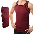 thumbnail image 1 of Different Touch 2 Pack Contrast Color G-Unit Tank Tops Muscle Rib Men Adult, 1 of 4