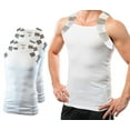 thumbnail image 1 of Different Touch 2 Pack Male Regular Square Cut Two Ton Trim Tank Top, 1 of 1