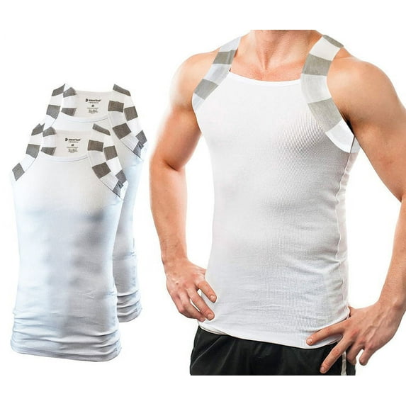 Different Touch 2 Pack Male Regular Square Cut Two Ton Trim Tank Top