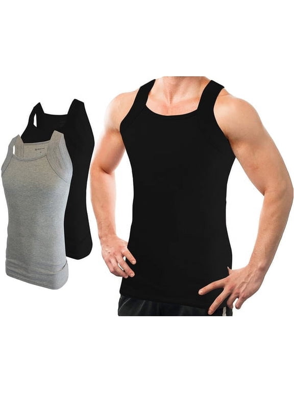2 Pack Men G-Unit Style Square Cut Tank Top