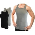 thumbnail image 1 of Different Touch 2 Pack Men G-Unit Style Square Cut Tank Top, 1 of 3