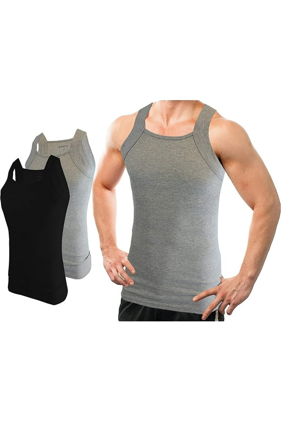2 Pack Men G-Unit Style Square Cut Tank Top
