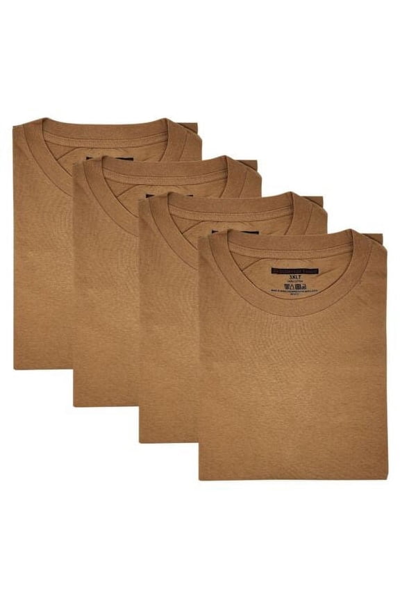 4 Pack Men BIG and TALL 100% Cotton Crew Neck Short Sleeve T-Shirts