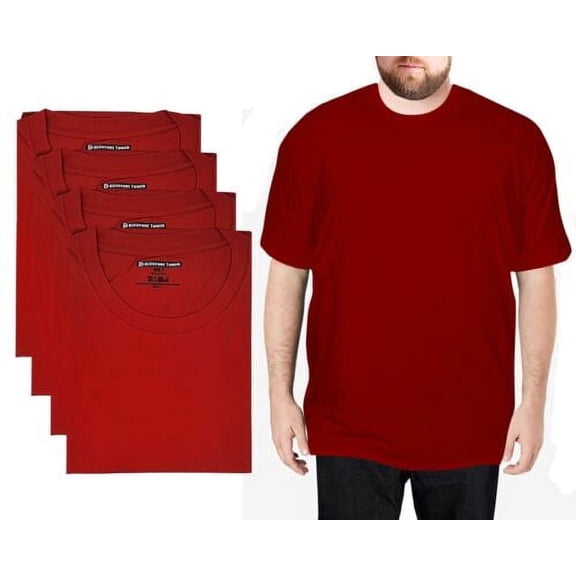 Different Touch 4 Pack Men BIG and TALL 100% Cotton Crew Neck Short Sleeve T-Shirts