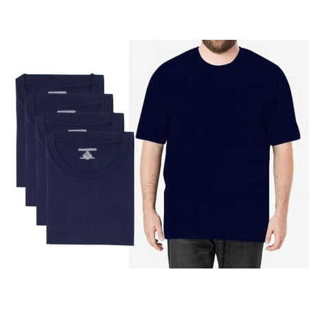 Different Touch 4 Pack Men BIG and TALL 100% Cotton Crew Neck Short Sleeve T-Shirts