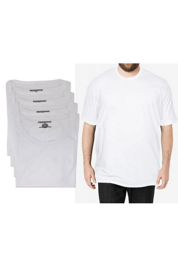 4 Pack Men BIG and TALL 100% Cotton Crew Neck Short Sleeve T-Shirts