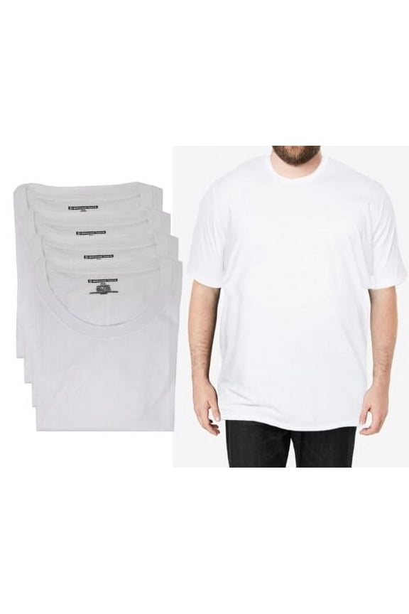 4 Pack Men BIG and TALL 100% Cotton Crew Neck Short Sleeve T-Shirts