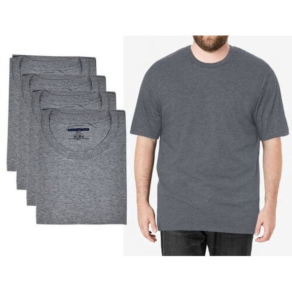 Different Touch 4 Pack Men BIG and TALL 100% Cotton Crew Neck Short Sleeve T-Shirts