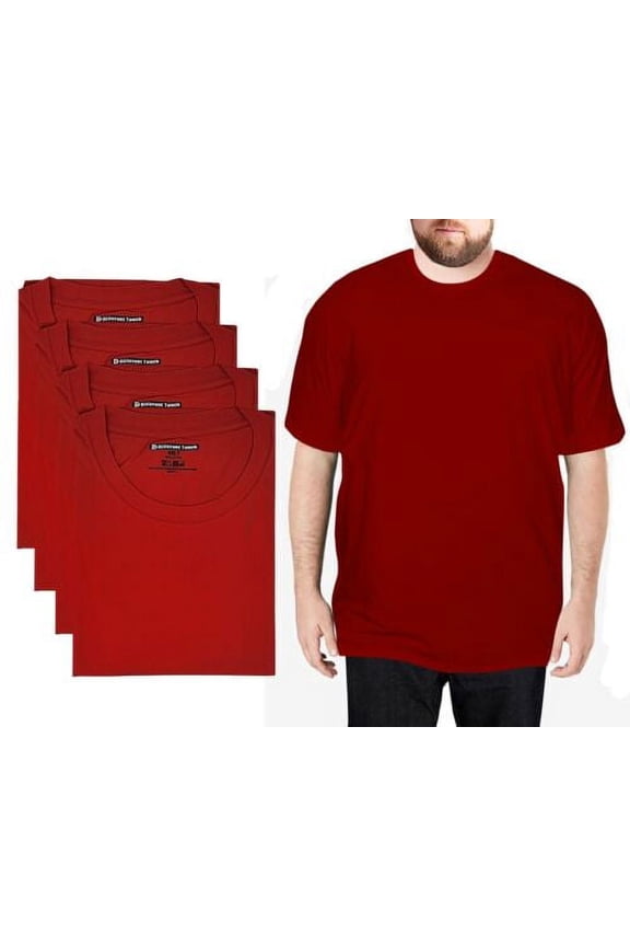 4 Pack Men BIG and TALL 100% Cotton Crew Neck Short Sleeve T-Shirts