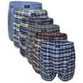 thumbnail image 1 of Different Touch 6 Men's True Big and Tall USA Classic Design Plaid Woven Boxer Shorts Underwear, 1 of 4