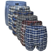 Different Touch 6 Men's True Big and Tall USA Classic Design Plaid Woven Boxer Shorts Underwear