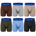thumbnail image 1 of Different Touch 6 Men's USA Big & Tall Signature Logo Leg Boxer Briefs Underwear, 1 of 4