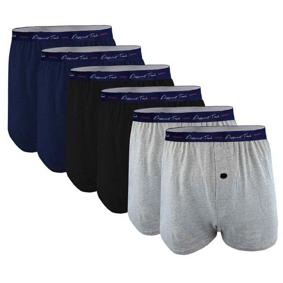 Different Touch 6 Pack Exposed Big & Tall Signature Waistband Jersey Shorts Boxers Underwear