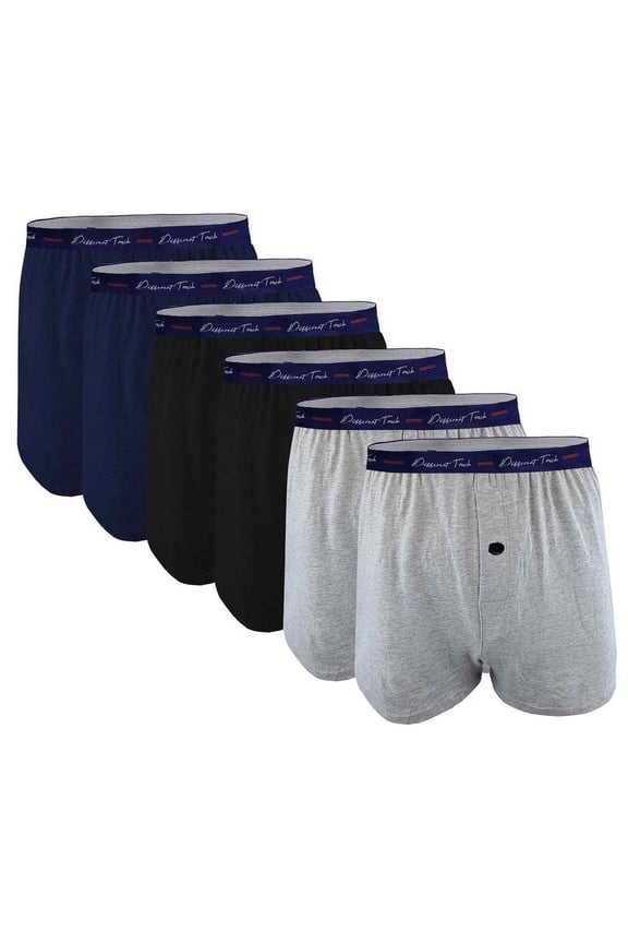 6 Pack Exposed Big & Tall Signature Waistband Jersey Shorts Boxers Underwear