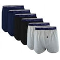 thumbnail image 1 of Different Touch 6 Pack Exposed Big & Tall Signature Waistband Jersey Shorts Boxers Underwear, 1 of 1