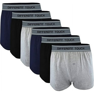 Different Touch 6 Pack Knit Boxers Signature Waistband Jersey Shorts Boxers Underwear