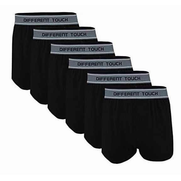 Different Touch 6 Pack Knit Boxers Signature Waistband Jersey Shorts Boxers Underwear