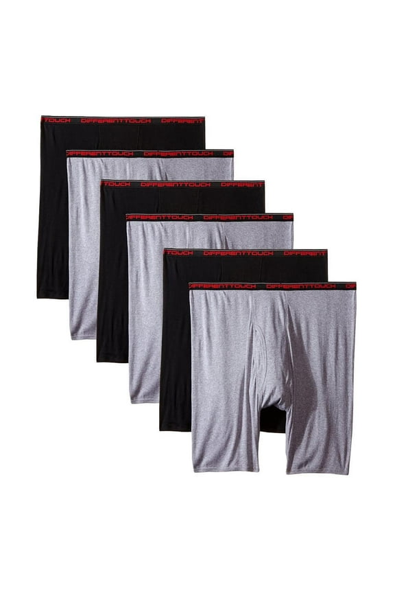 6 Pack Men's Big and Tall Boxer Briefs Underwear 5XL