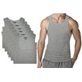 thumbnail image 1 of Different Touch 6 Pack Men's Big and Tall Muscle Ribbed Tank Tops A-Shirts Underwear Shirts, 1 of 2