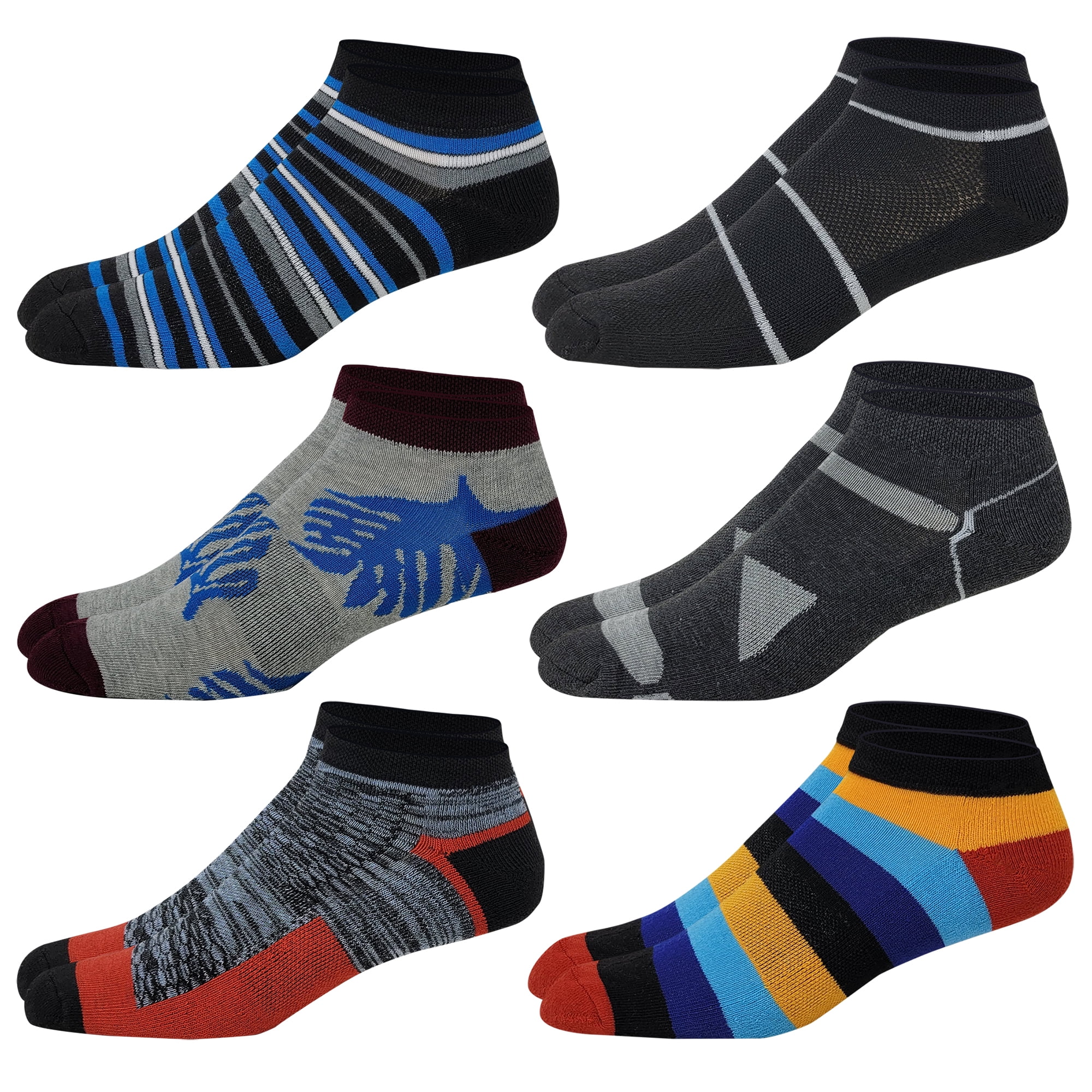Different Touch 6 Pairs Men's Ankle Athletic Cushion Low Cut Sports ...