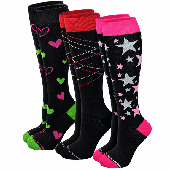 Different Touch Compression Knee High Socks | Women's 3 pack| 8-15mmHg