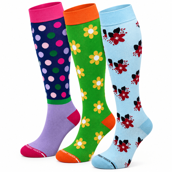 Different Touch Compression Knee High Socks | Women's 3 pack| 8-15mmHg