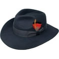 thumbnail image 1 of Different Touch Indiana Jones Outback Cowboy Crushable Wool Black Fedora Hats, 1 of 3