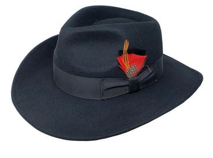 Different Touch Indiana Jones Outback Cowboy Crushable Wool Black Fedora Hats