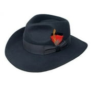Different Touch Indiana Jones Outback Cowboy Crushable Wool Black Fedora Hats