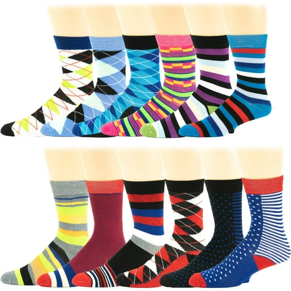 Different Touch Men Colorful Fashion Design Dress socks Pairs Assorted