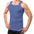 thumbnail image 1 of Different Touch Men Cotton Tank Top Square Cut Muscle Rib A-Shirt, 1 of 1