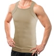 thumbnail image 1 of Different Touch Men Cotton Tank Top Square Cut Muscle Rib A-Shirt, 1 of 1