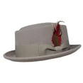 thumbnail image 1 of Different Touch Men Women Crushable Wool Felt Pork Pie Fedora Hats with Feather, 1 of 5