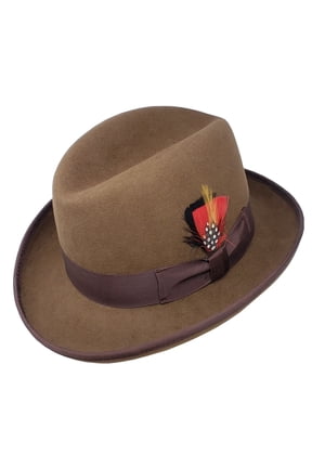 Men's 100% Wool Felt Homburg Style Godfather Hats