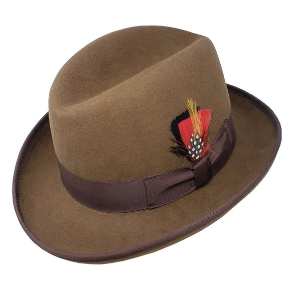 Different Touch Men's 100% Wool Felt Homburg Style Godfather Hats