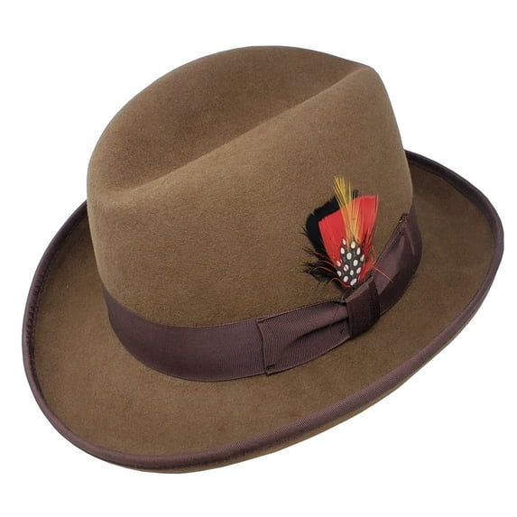 Different Touch Men's 100% Wool Felt Homburg Style Godfather Hats