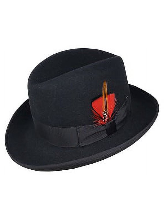 Men's 100% Wool Felt Homburg Style Godfather Hats