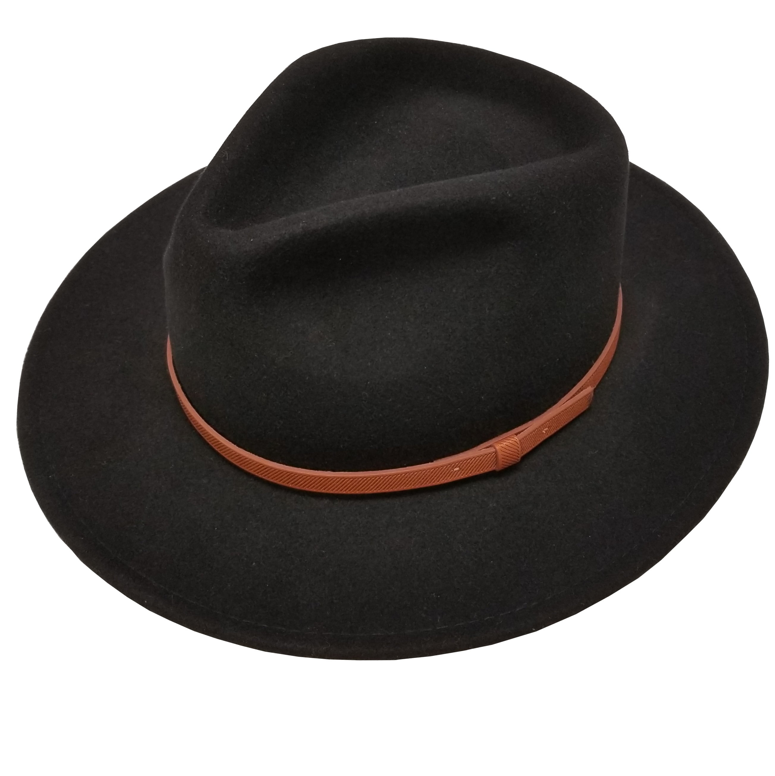 Different Touch Men's 100% Wool Outback Leather Band Safari Hats With Gift Box (l/xl, black)