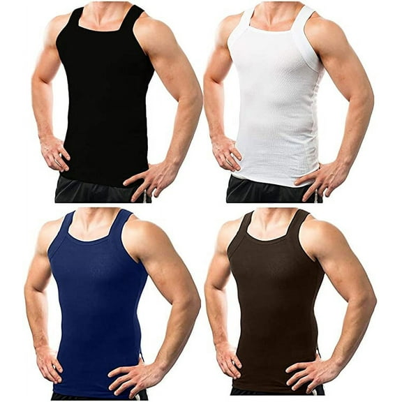 Different Touch Men's 4 pack G-Unit Style Square Cut Underwear Shirt