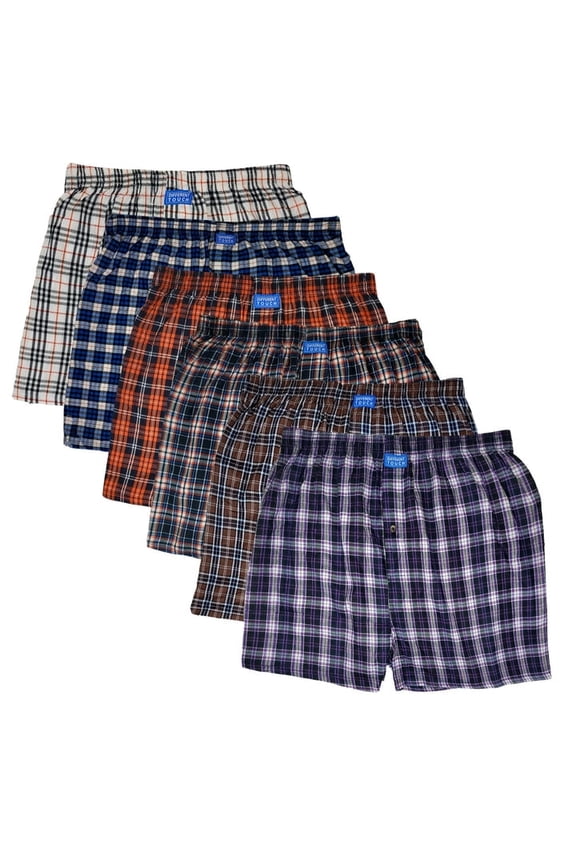 Men's Big and Tall Cotton Boxer Shorts Underwear 6-Pack