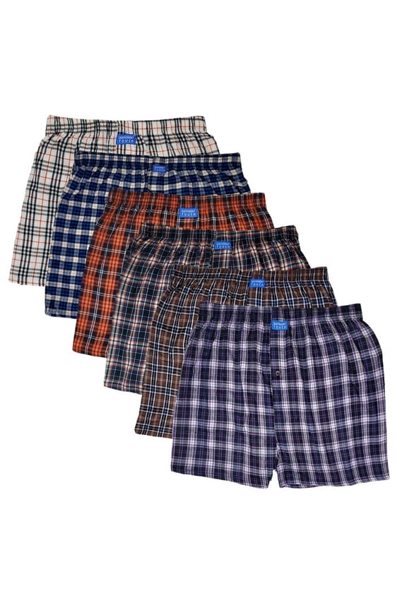 Men's Big and Tall Cotton Boxer Shorts Underwear 6-Pack