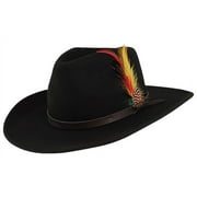 Different Touch Outback Crushable Wool Cowboy Wide Brim Male Black Western Hats