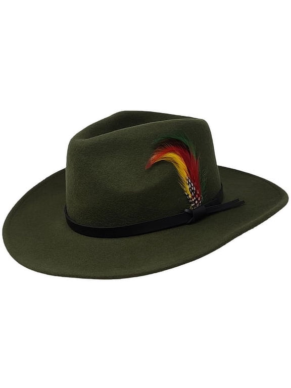Outback Crushable Wool Cowboy Wide Brim Male Olive Western Hats