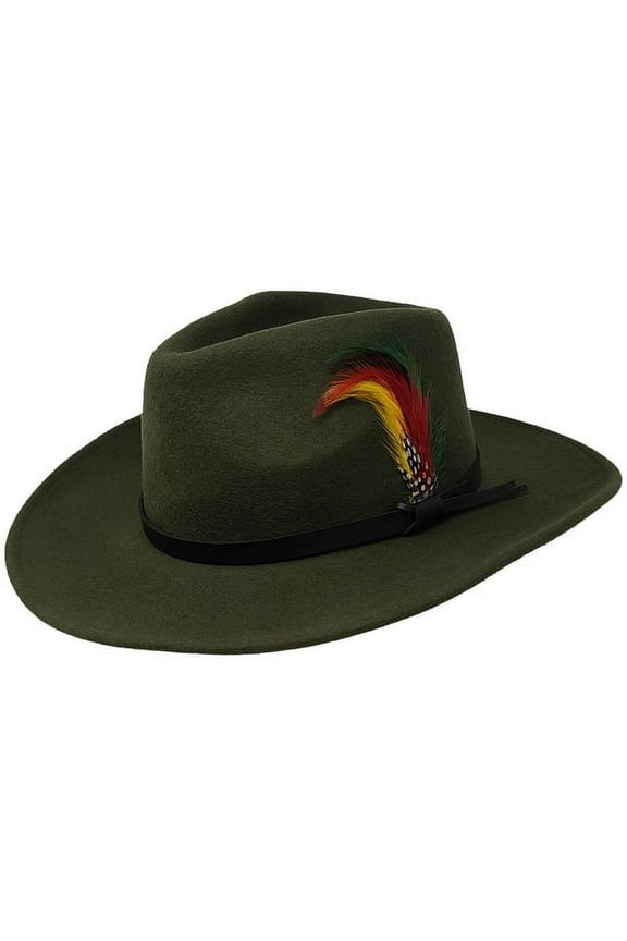 Outback Crushable Wool Cowboy Wide Brim Male Olive Western Hats