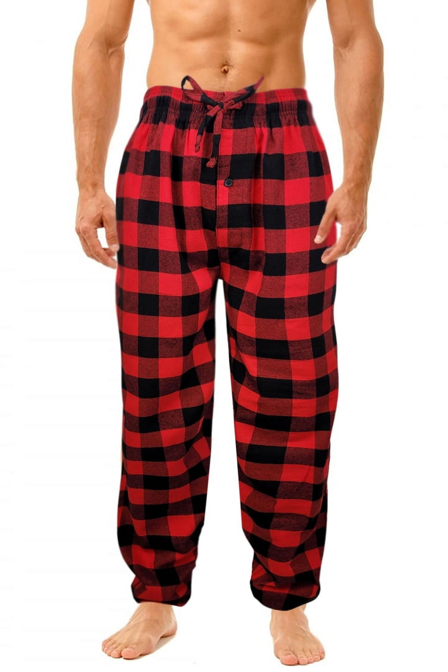 Different Touch Red Buffalo Plaid 100% Cotton Lounge Pajama Pants For ...