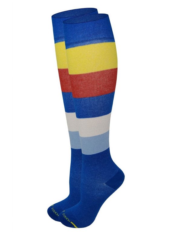 Women Primary Color Stripes Design Compression Knee High Socks