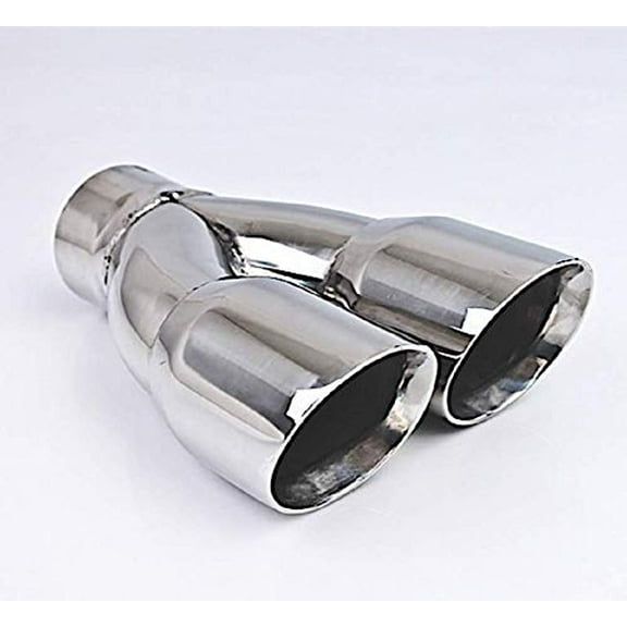 Dual Parallel 3In Double Wall Angle Tip Ss Exhaust Tip 2.5In Id/6.25Inx3in Od